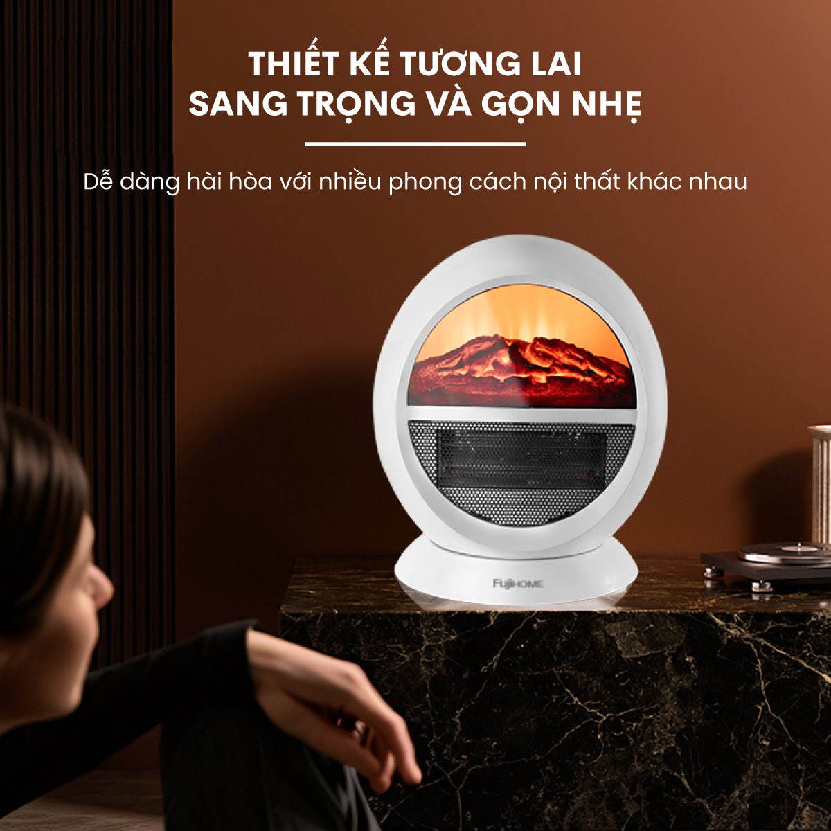 Quạt sưởi gốm để bàn Fujihome FH09