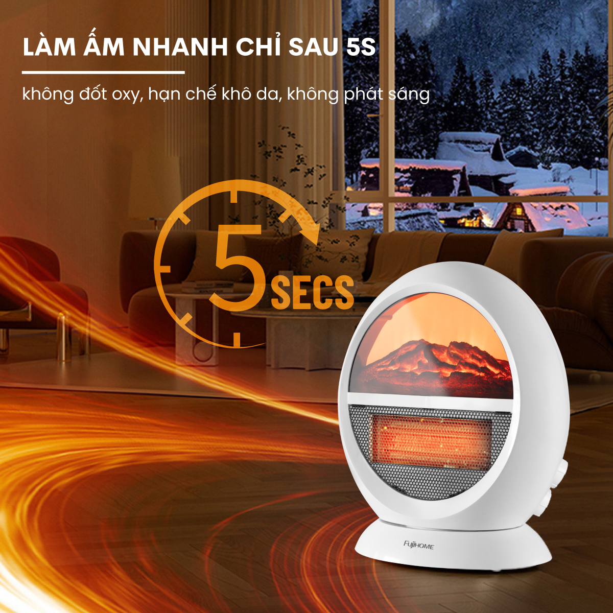 Quạt sưởi để bàn Fujihome FH09