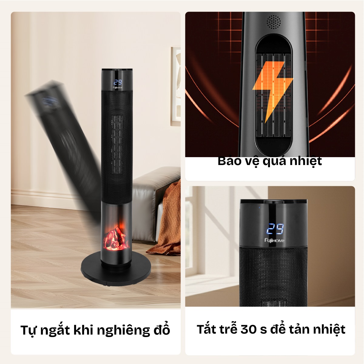 Quạt sưởi gốm Fujihome FH1950