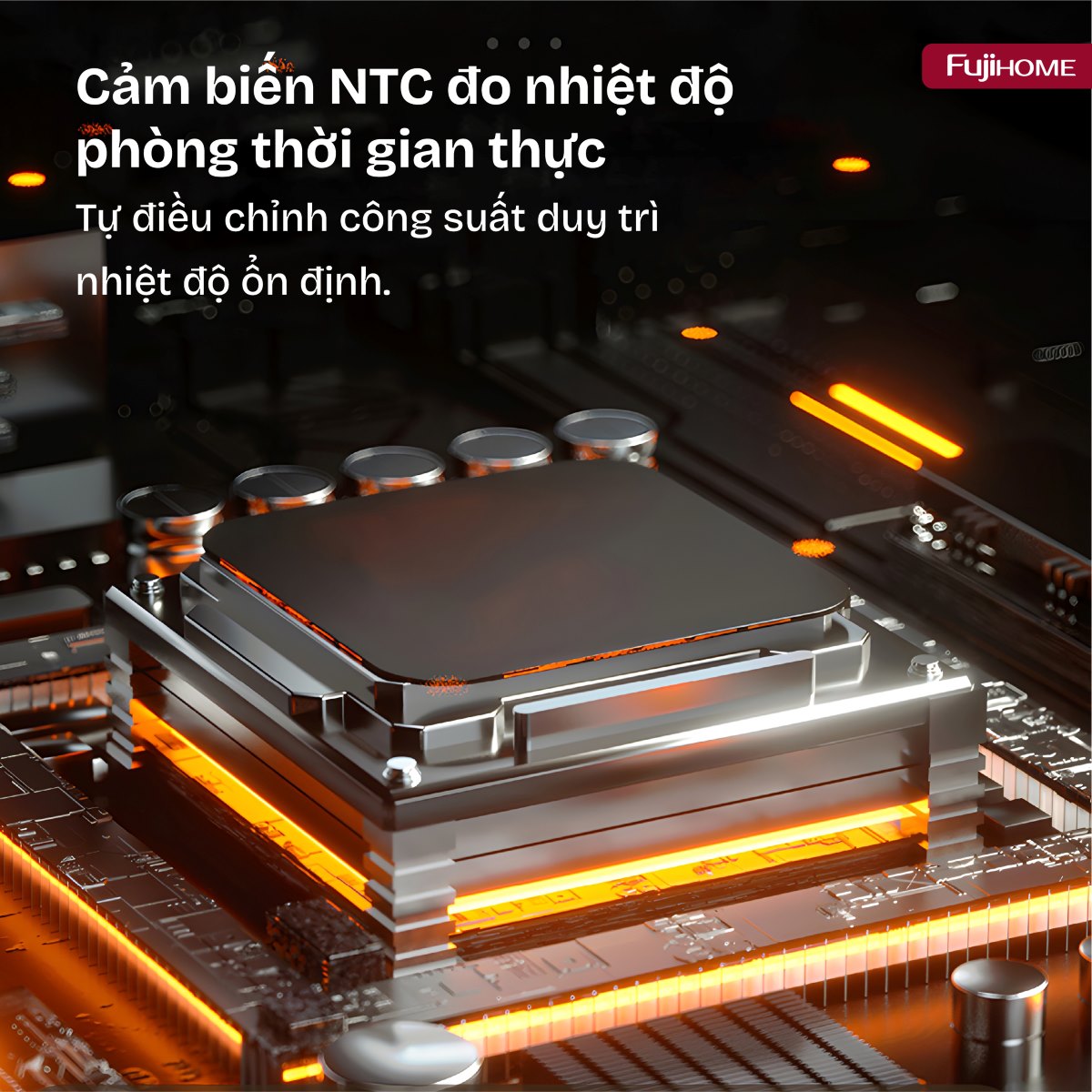Quạt sưởi gốm điều khiển bằng giọng nói Fujihome FH202