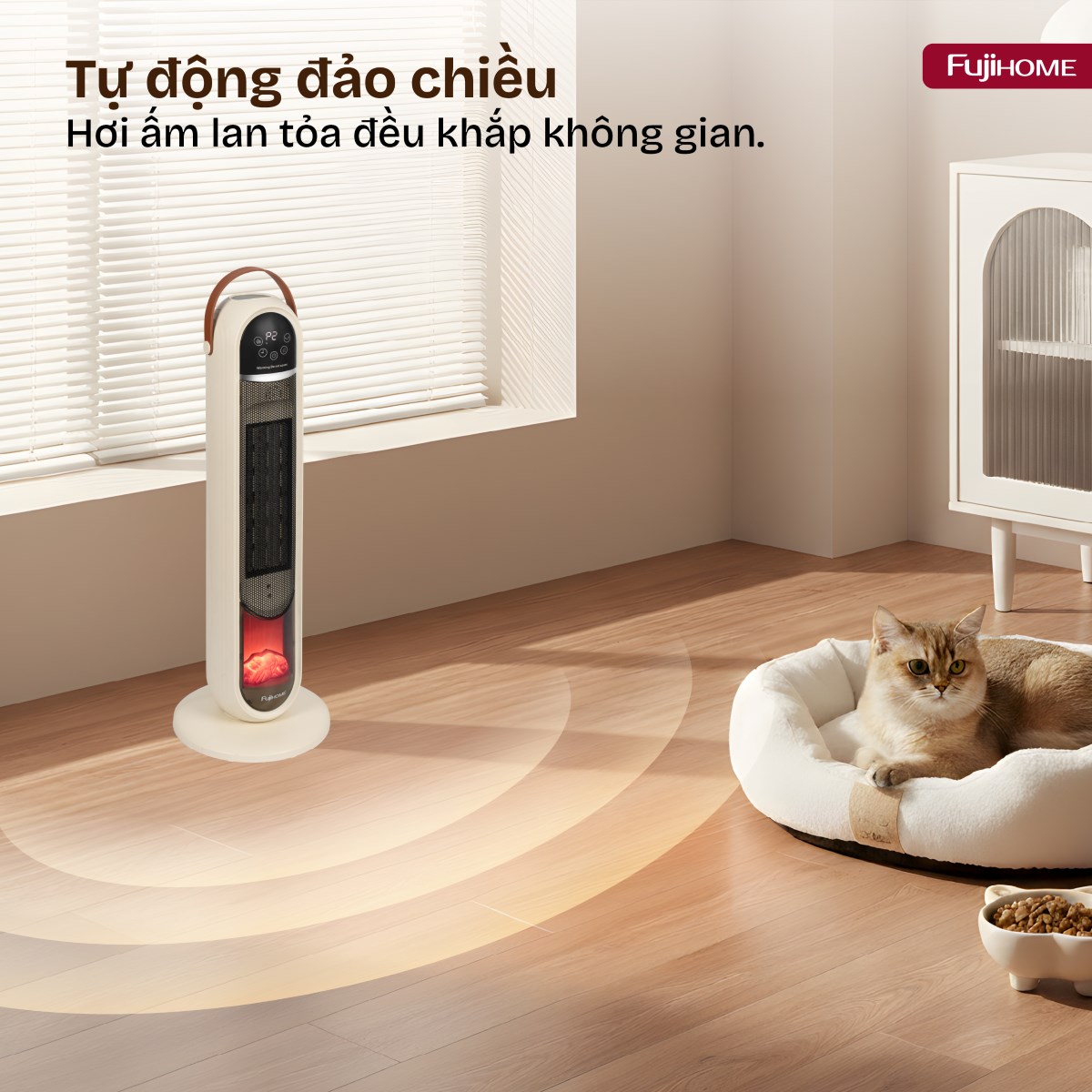 Quạt sưởi gốm điều khiển bằng giọng nói Fujihome FH202