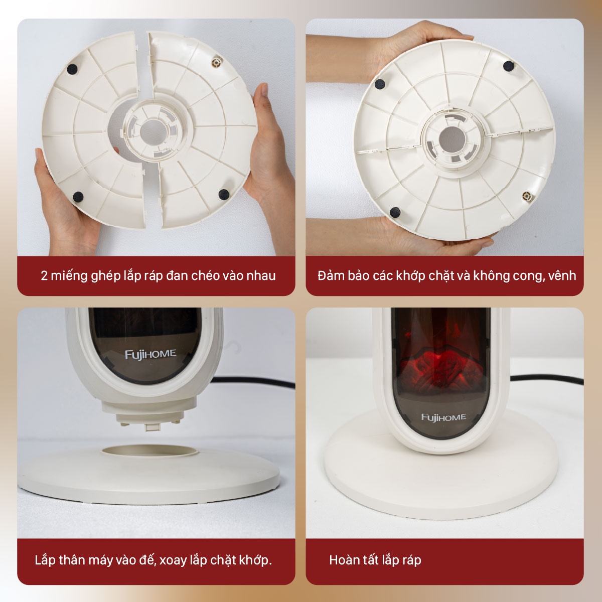 Quạt sưởi gốm điều khiển bằng giọng nói Fujihome FH202