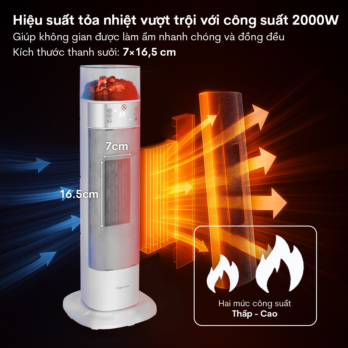 Quạt sưởi gốm Fujihome FH3100E