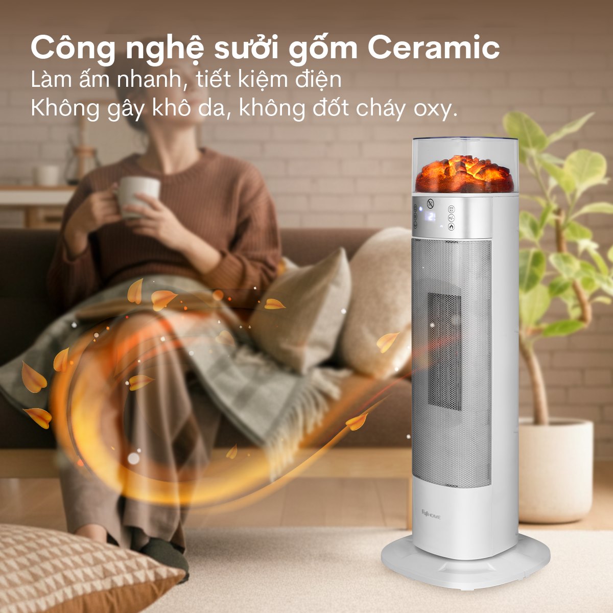 Quạt sưởi gốm Fujihome FH3100E