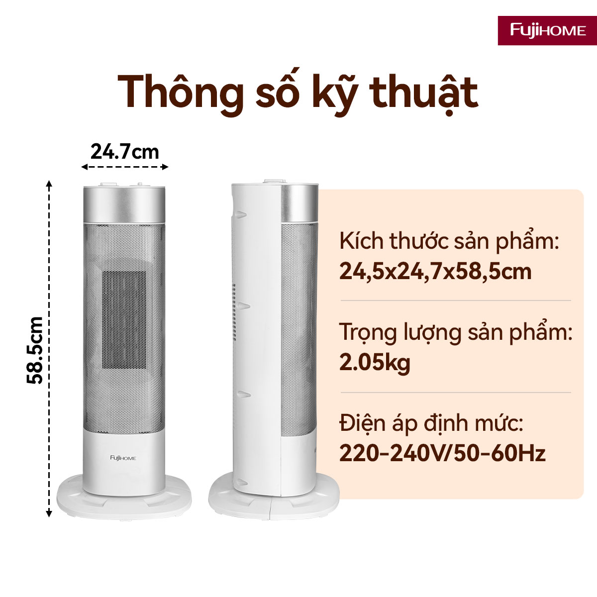 Quạt sưởi gốm Fujihome FH3100M