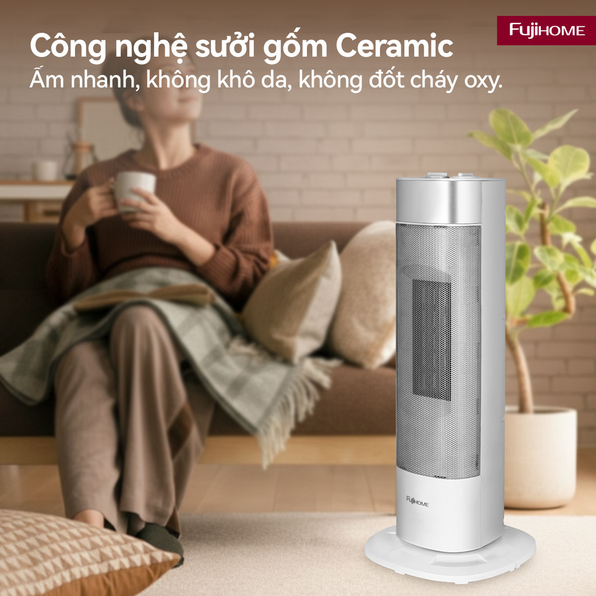 Quạt sưởi gốm Fujihome FH3100M