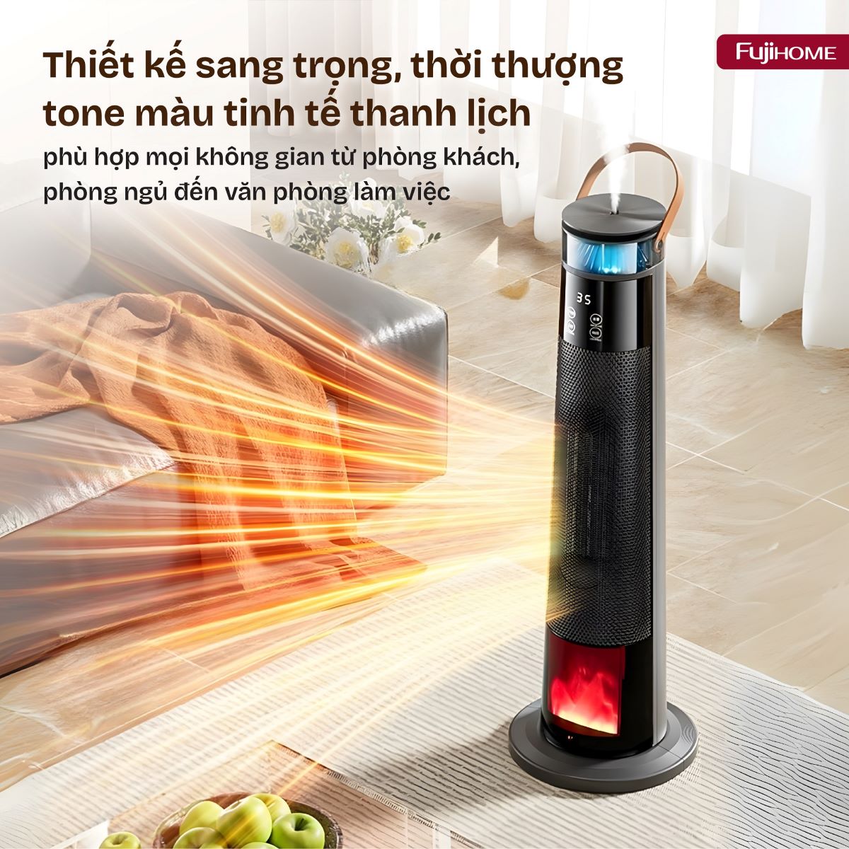 Quạt sưởi gốm điều khiển bằng giọng nói Fujihome FH3303