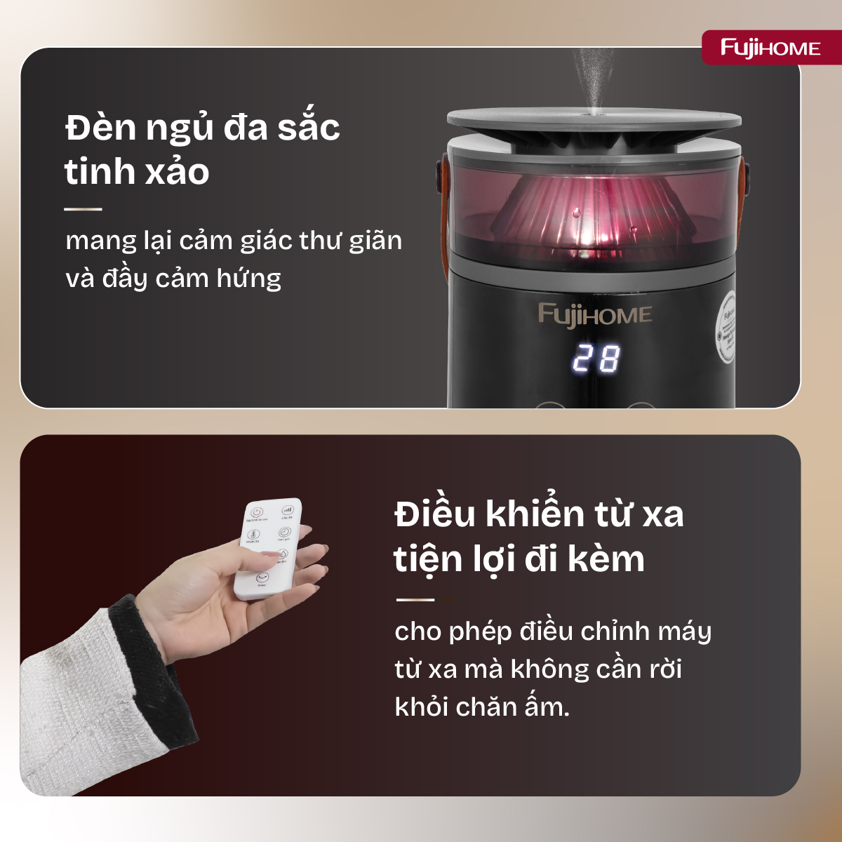 Quạt sưởi gốm điều khiển bằng giọng nói Fujihome FH3303