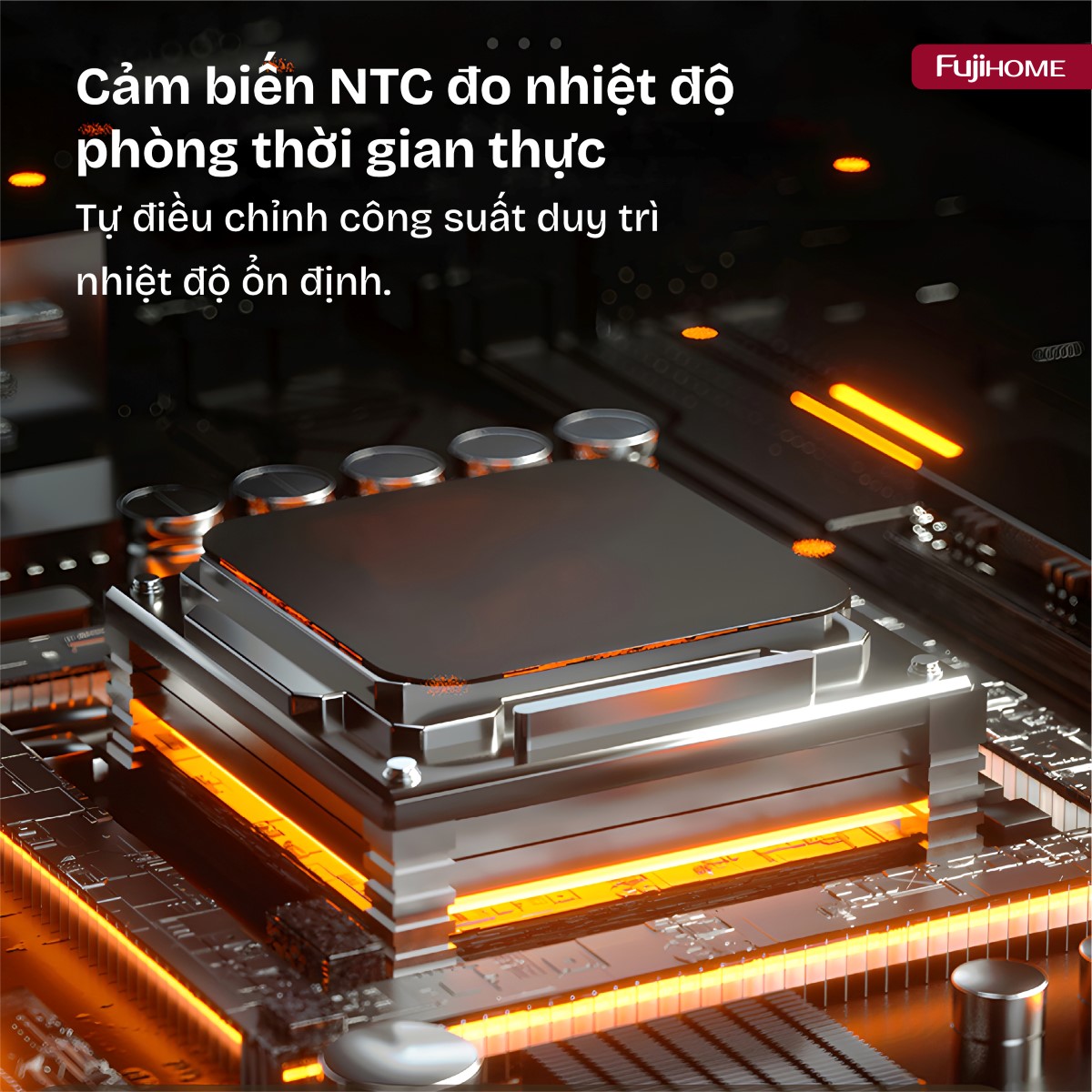 Quạt sưởi gốm điều khiển bằng giọng nói Fujihome FH3303