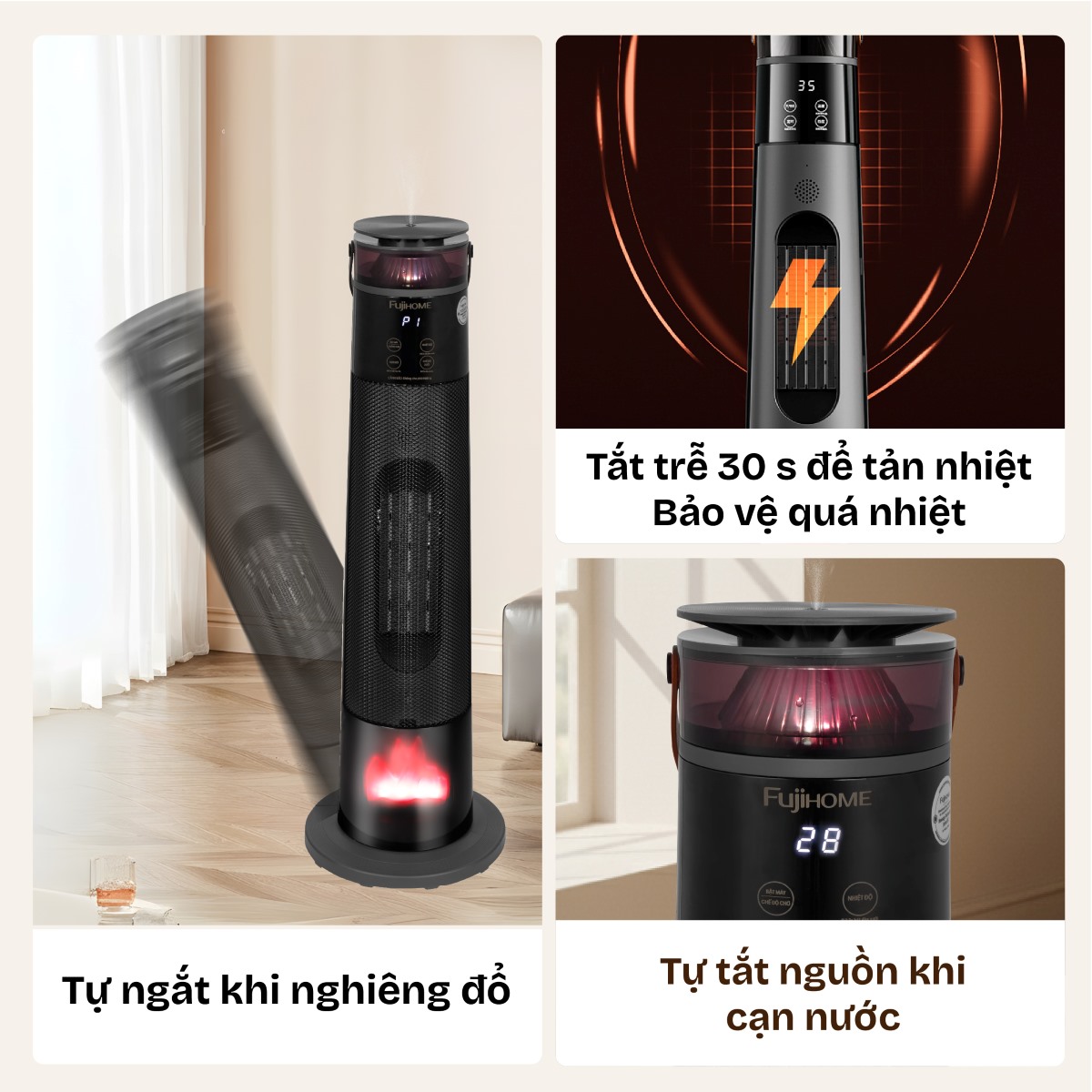 Quạt sưởi gốm Fujihome FH3303B