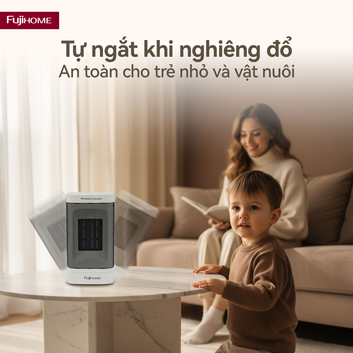 Quạt sưởi gốm mini Fujihome FH600