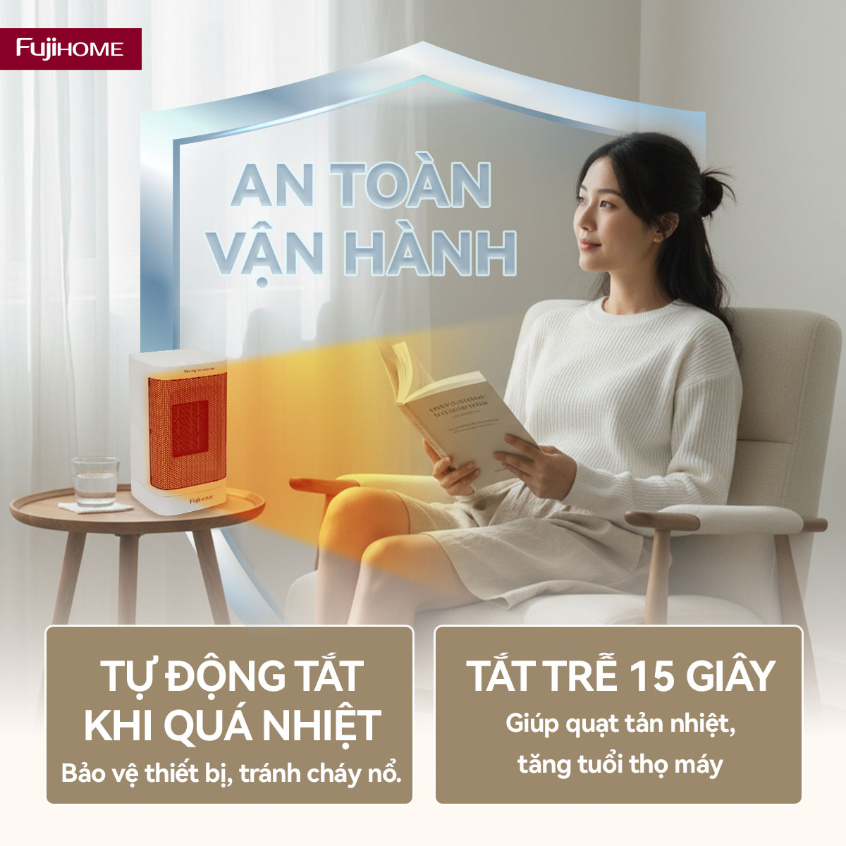 Quạt sưởi gốm mini Fujihome FH600
