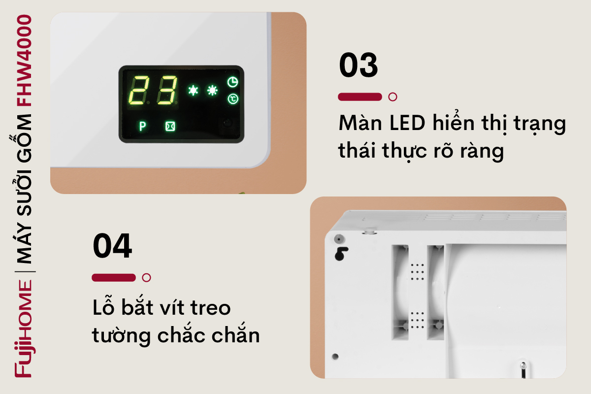 Quạt sưởi điều hòa treo tường FUJIHOME FHW4000