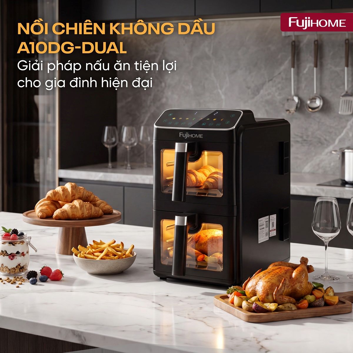 Nồi chiên không dầu FUJIHOME A10DG-DUAL