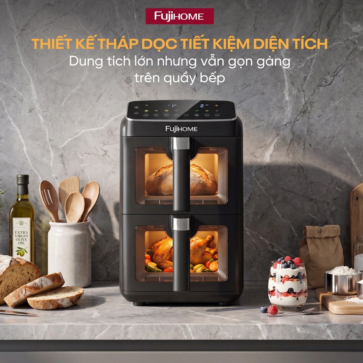Nồi chiên không dầu FUJIHOME A10DG-DUAL