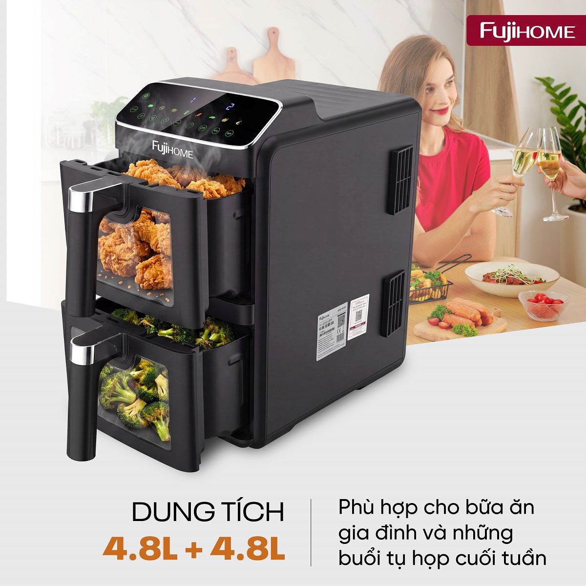 Nồi chiên không dầu FUJIHOME A10DG-DUAL