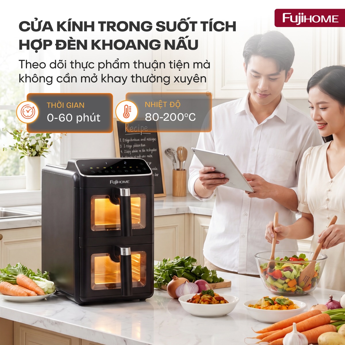 Nồi chiên không dầu FUJIHOME A10DG-DUAL
