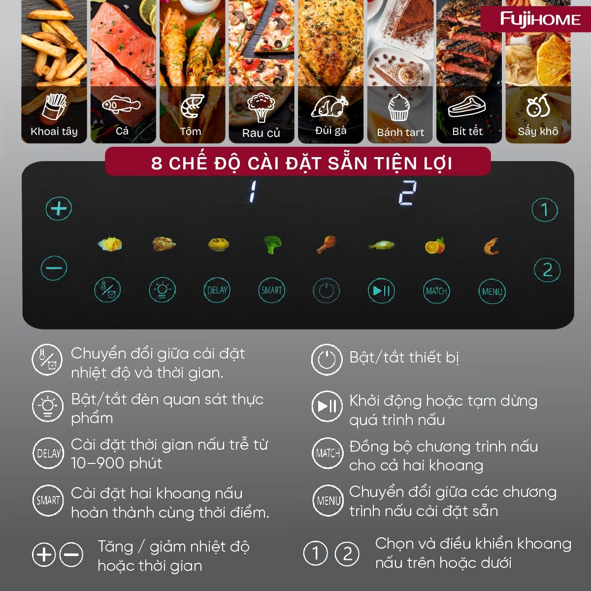 Nồi chiên không dầu FUJIHOME A10DG-DUAL
