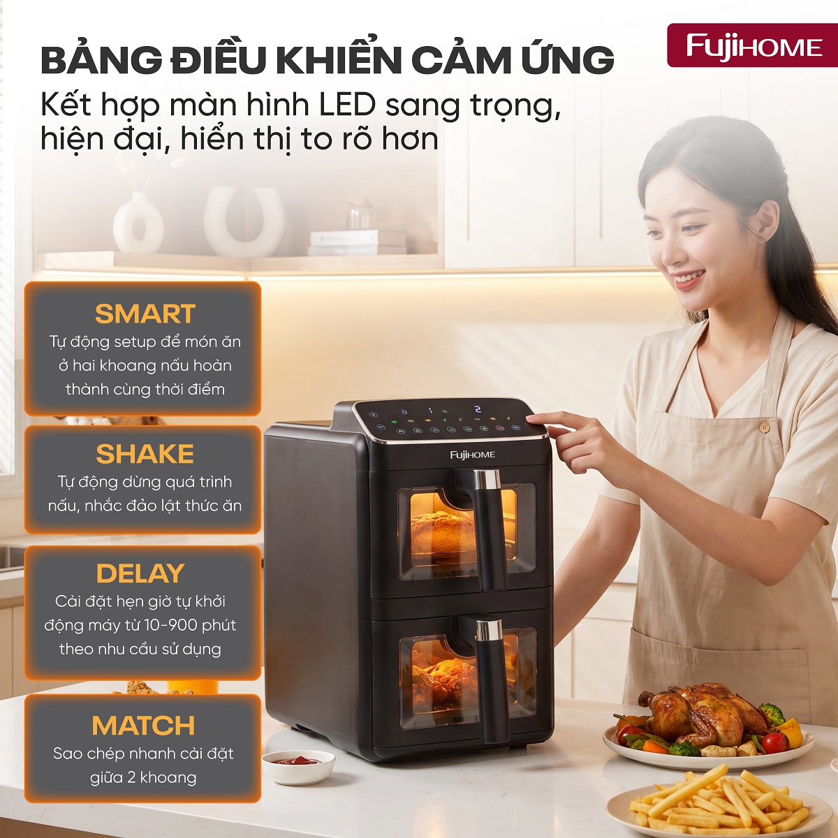 Nồi chiên không dầu FUJIHOME A10DG-DUAL