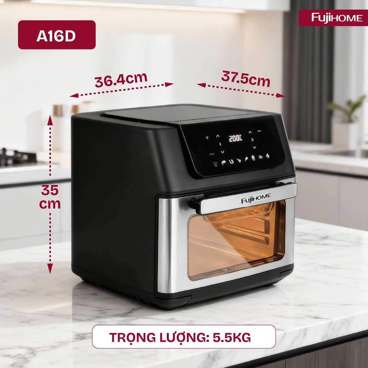 Nồi chiên không dầu Fujihome A16D