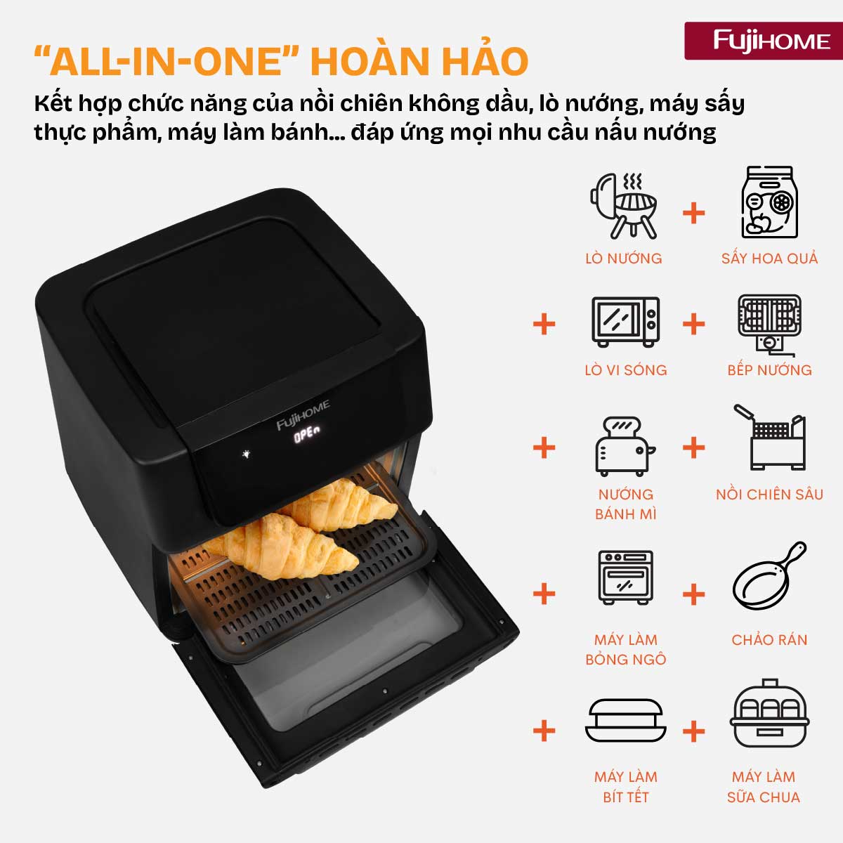 Nồi chiên không dầu Fujihome A16D