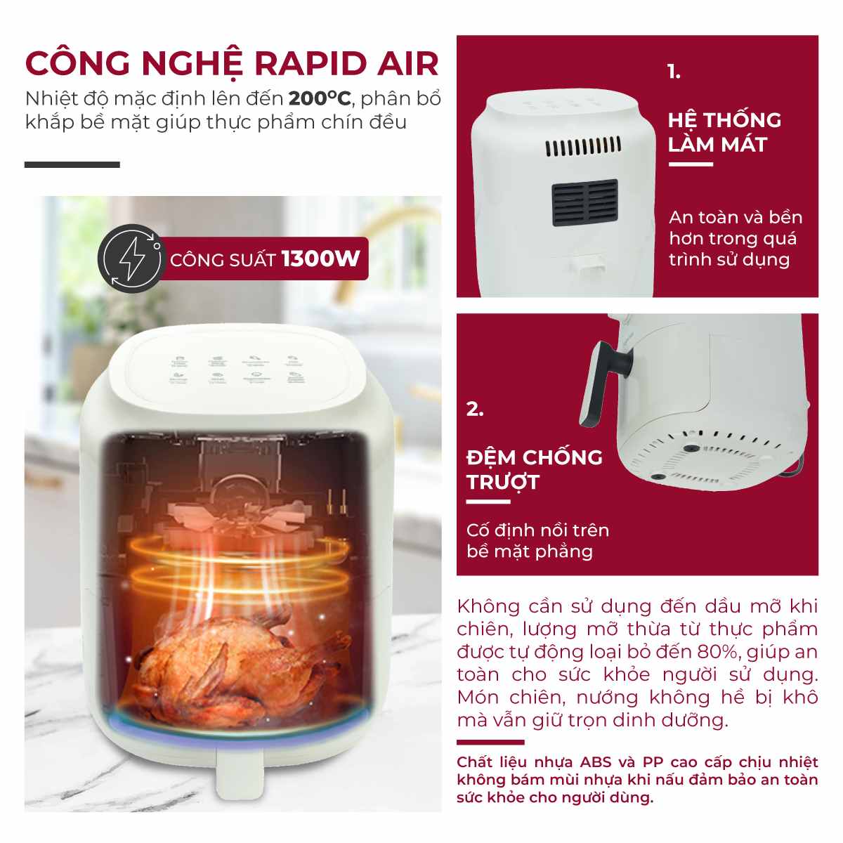 Nồi chiên không dầu Fujihome A3