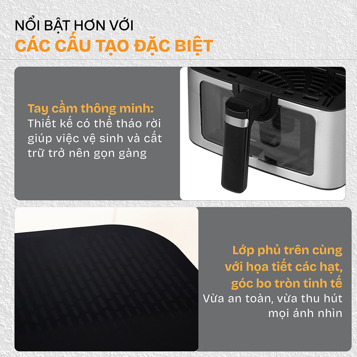 Nồi chiên không dầu Fujihome DUALHEAT A7DH công nghệ gia nhiệt kép