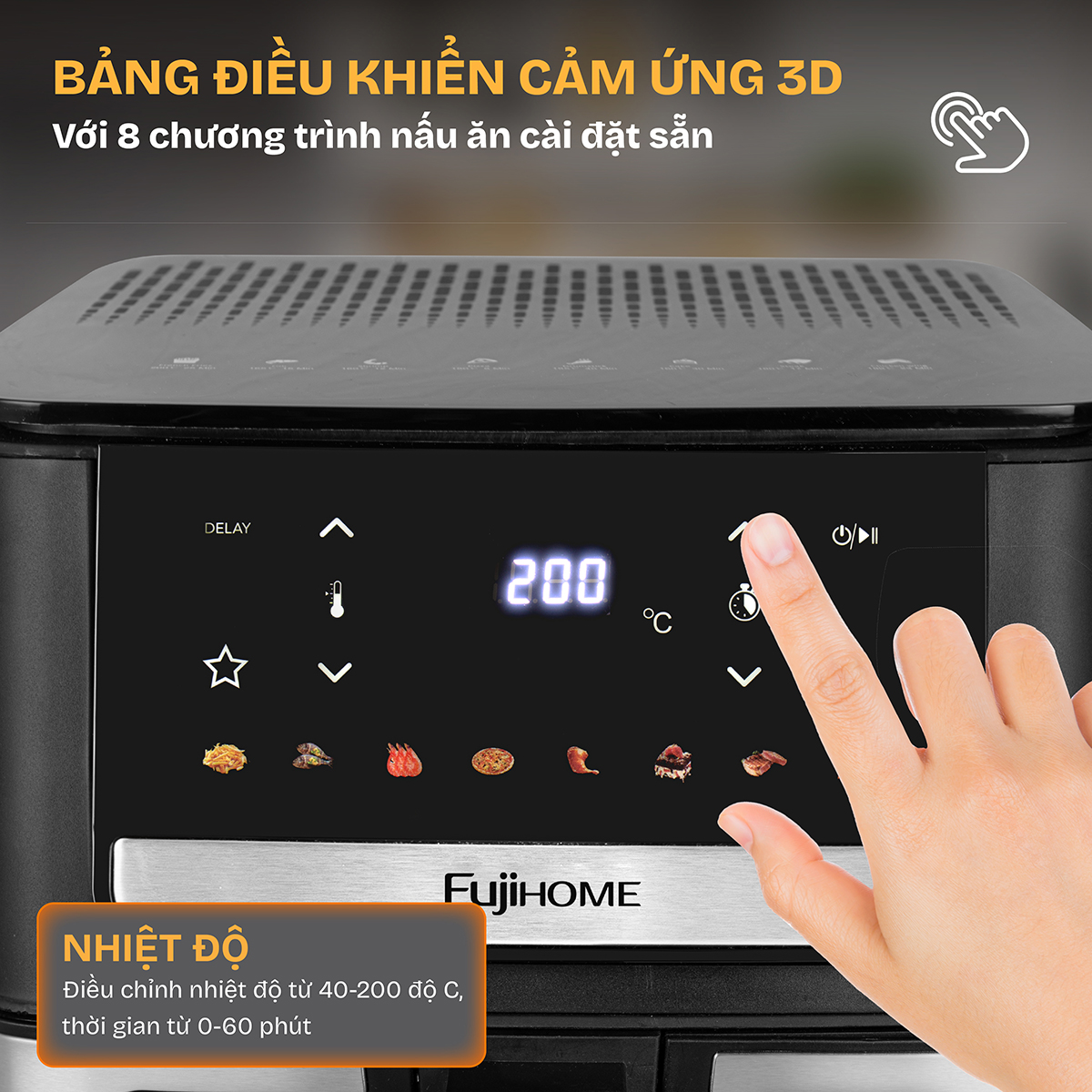 Nồi chiên không dầu Fujihome DUALHEAT A7DH công nghệ gia nhiệt kép