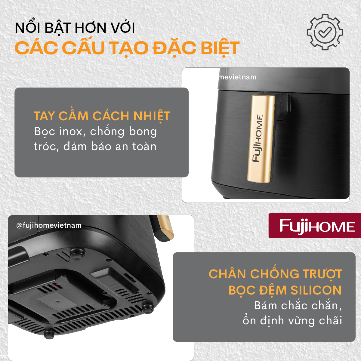 Nồi chiên không dầu Fujihome A8DG1 8Lít