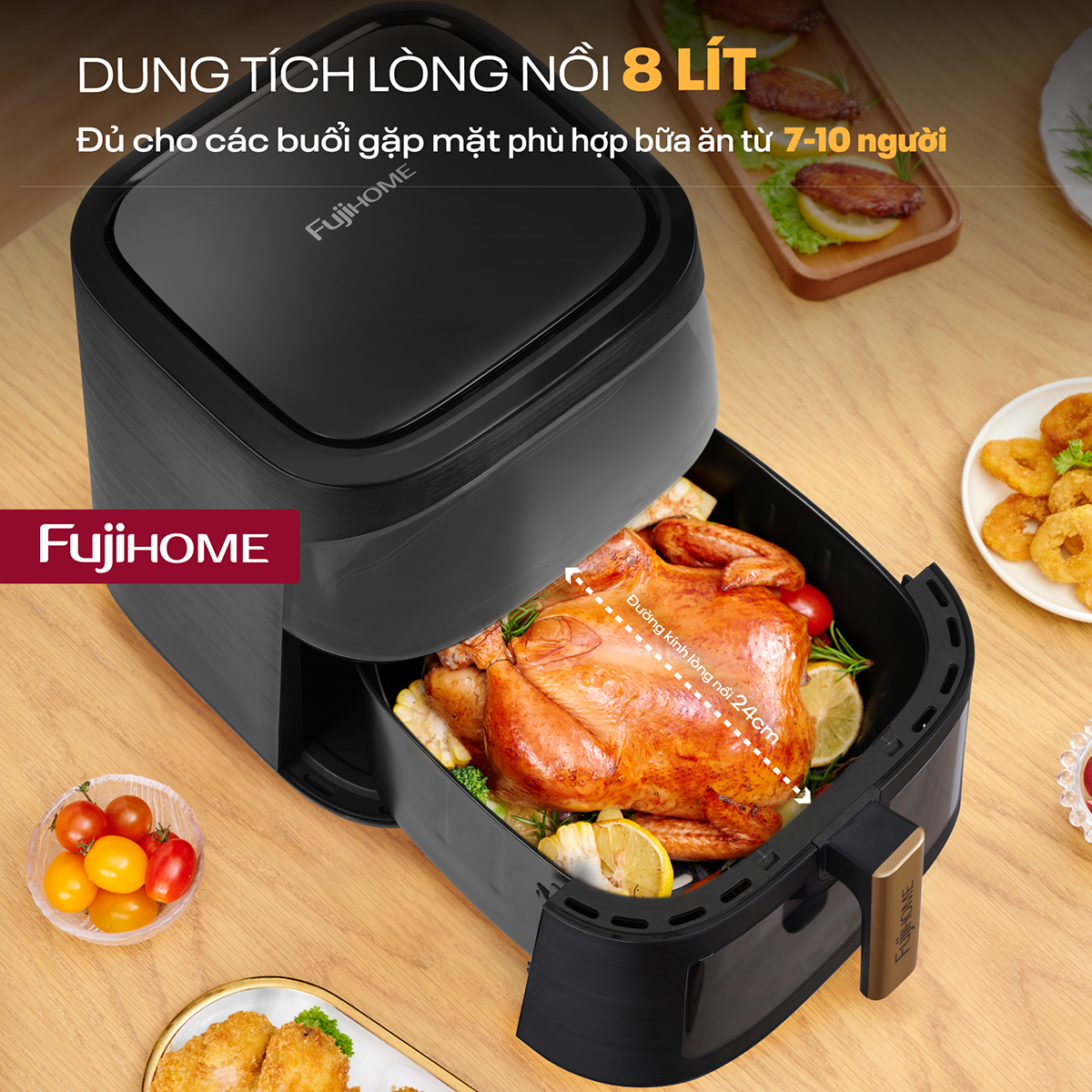 Nồi chiên không dầu Fujihome A8DG1NEW 8Lít