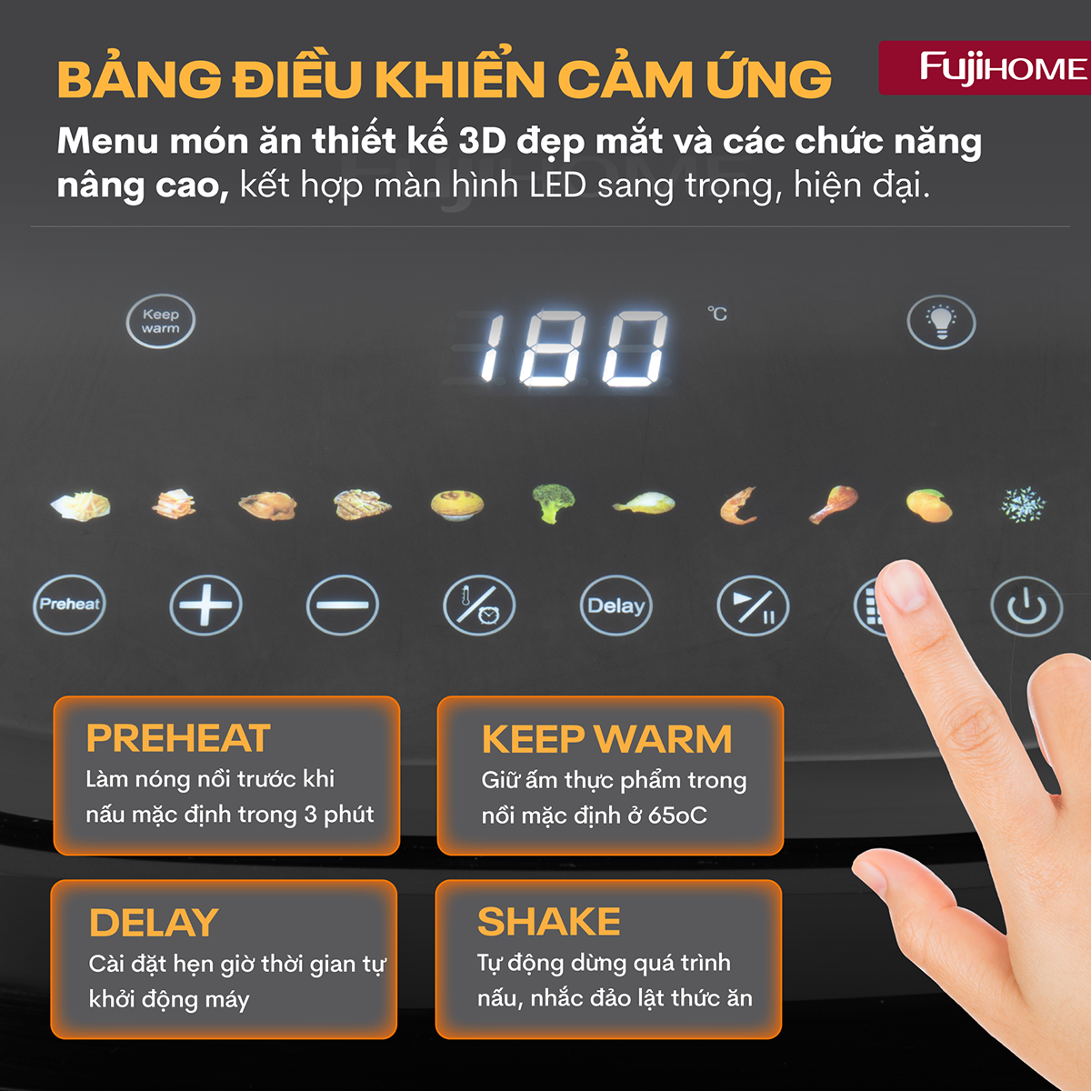 Nồi chiên không dầu Fujihome A8DG1NEW 8Lít