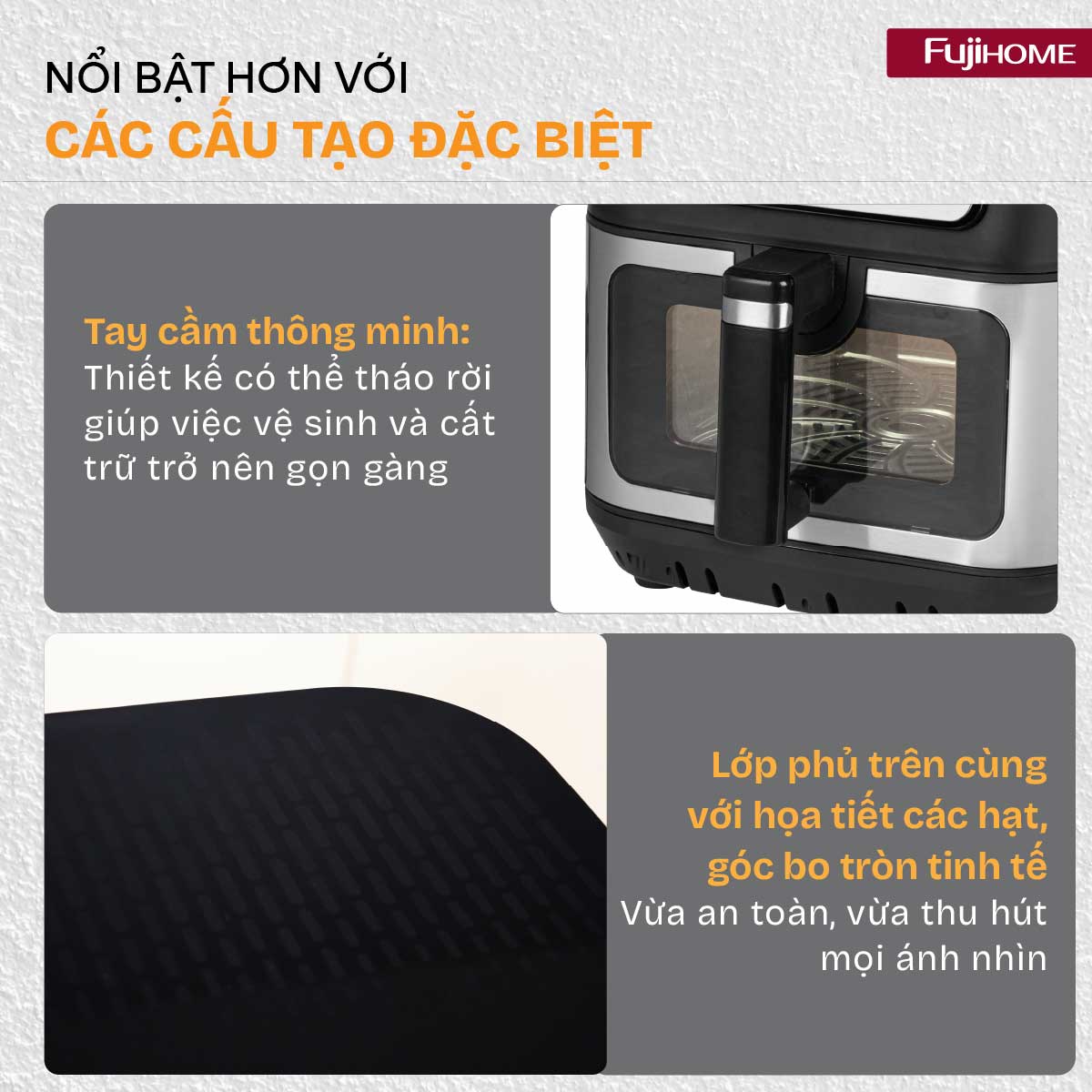 Nồi chiên không dầu Fujihome DUALHEAT A9DH công nghệ gia nhiệt kép