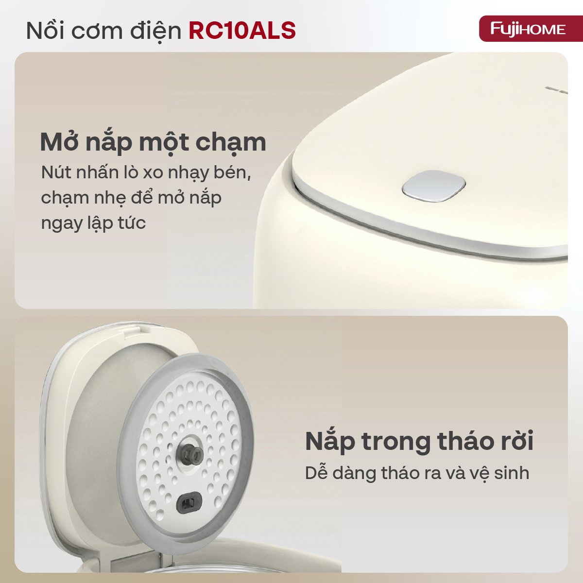 Nồi cơm điện Fujihome Inox LowSugar RC10ALS
