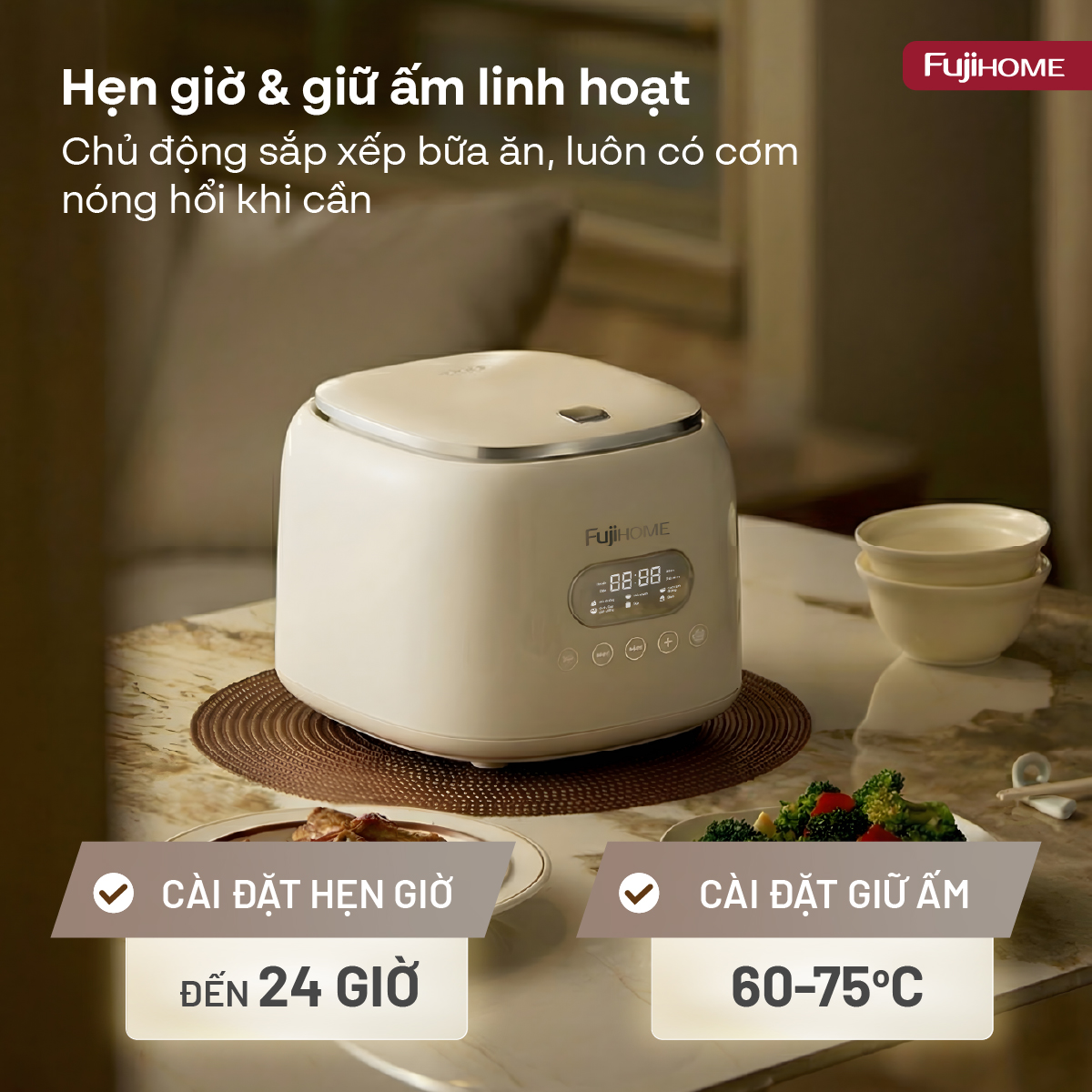 Nồi cơm điện Fujihome Inox LowSugar RC10ALS