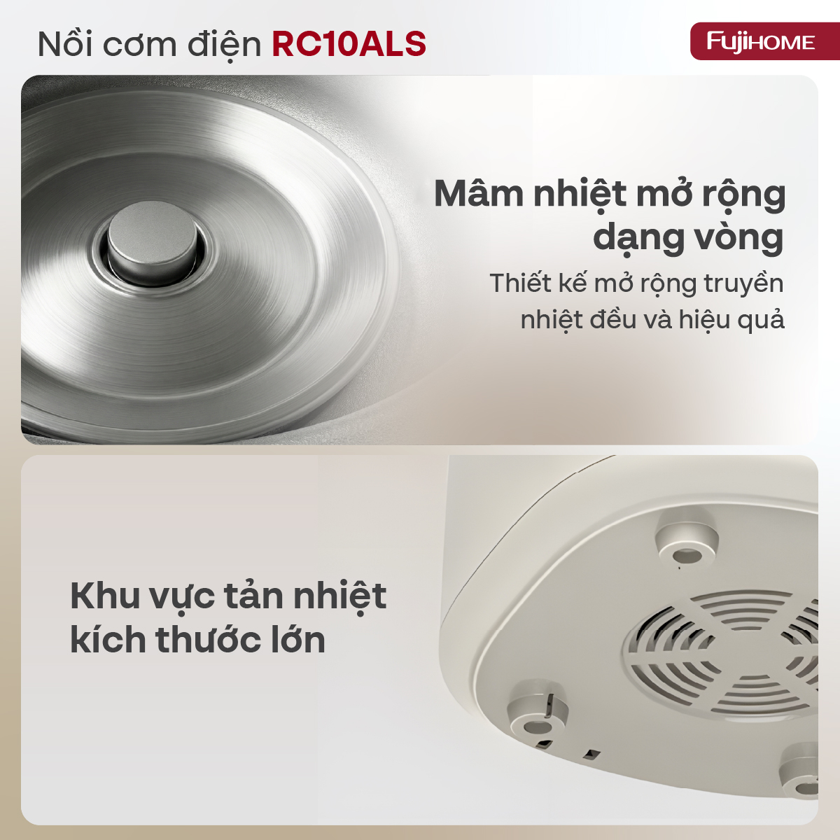 Nồi cơm điện Fujihome Inox LowSugar RC10ALS