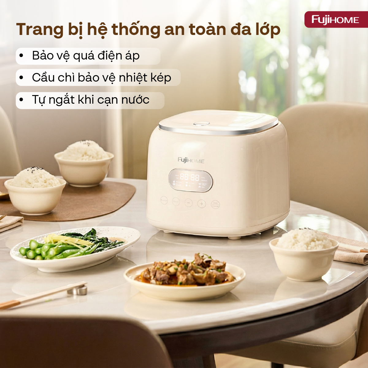 Nồi cơm điện Fujihome Inox LowSugar RC10ALS