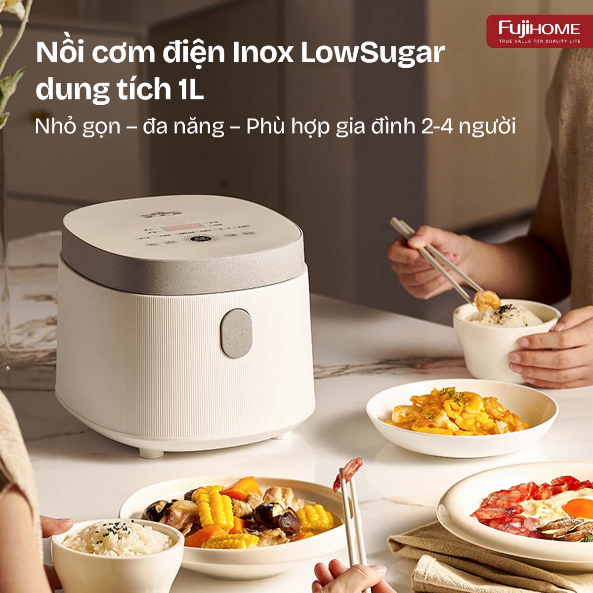 Nồi cơm điện Fujihome Inox LowSugar RC10BLS