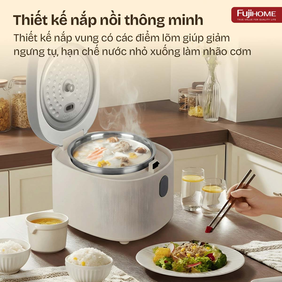 Nồi cơm điện Fujihome Inox LowSugar RC10BLS
