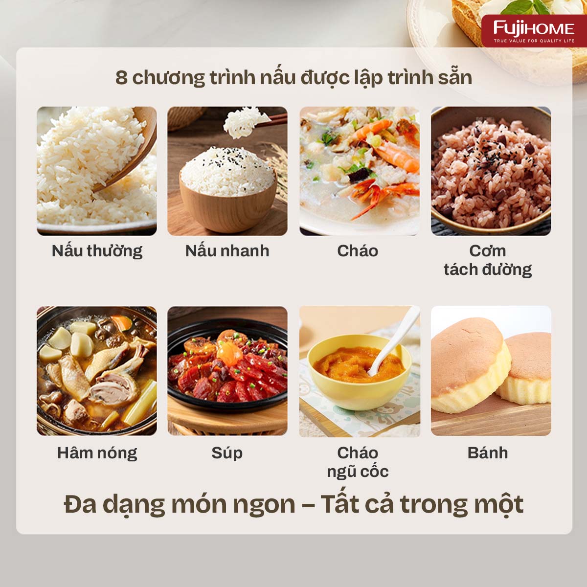 Nồi cơm điện Fujihome Inox LowSugar RC10BLS