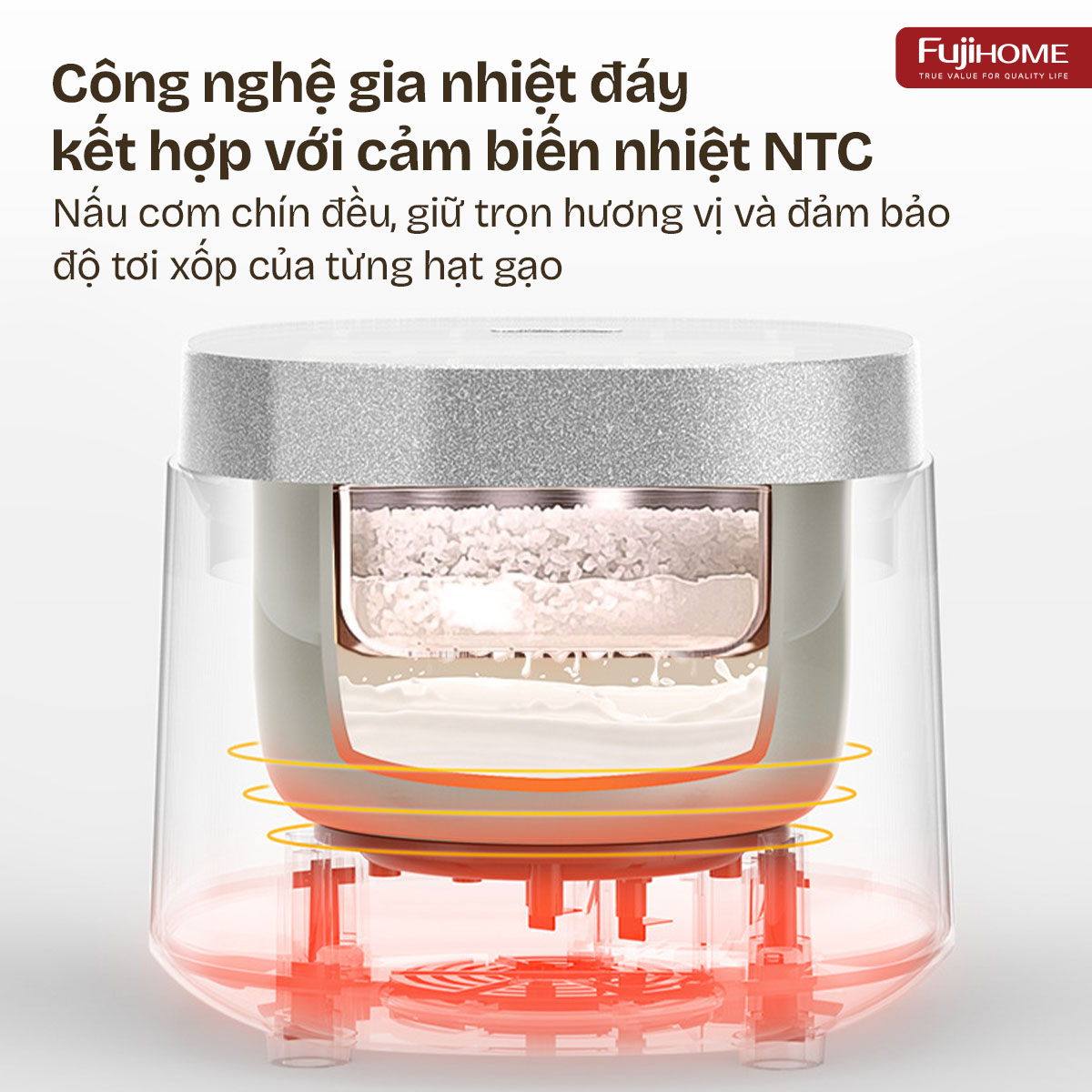 Nồi cơm điện Fujihome Inox LowSugar RC10BLS