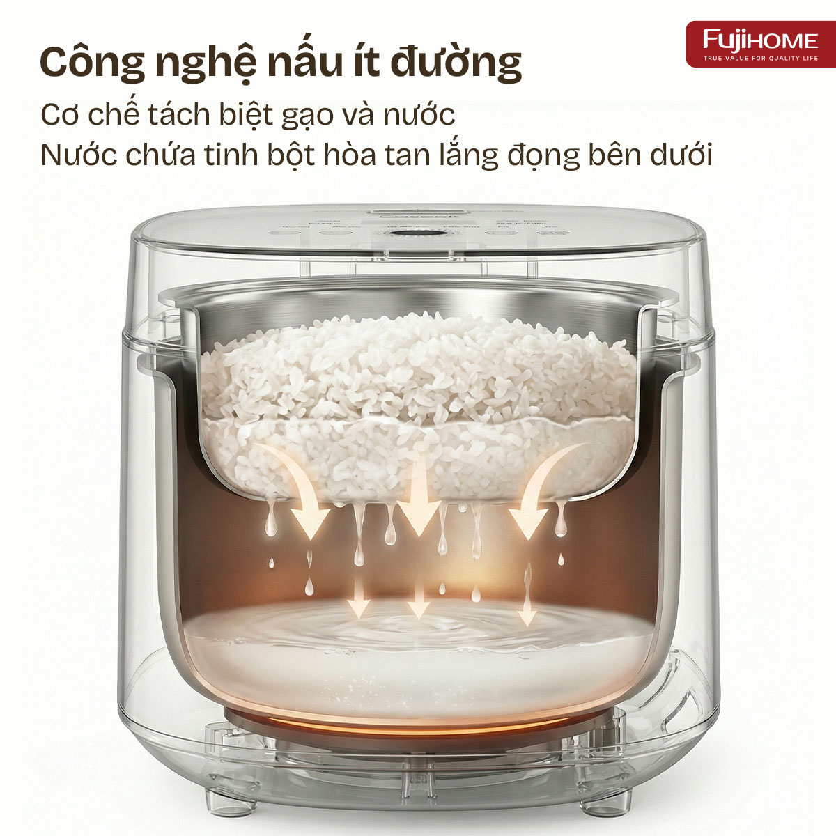 Nồi cơm điện Fujihome Inox LowSugar RC10BLS