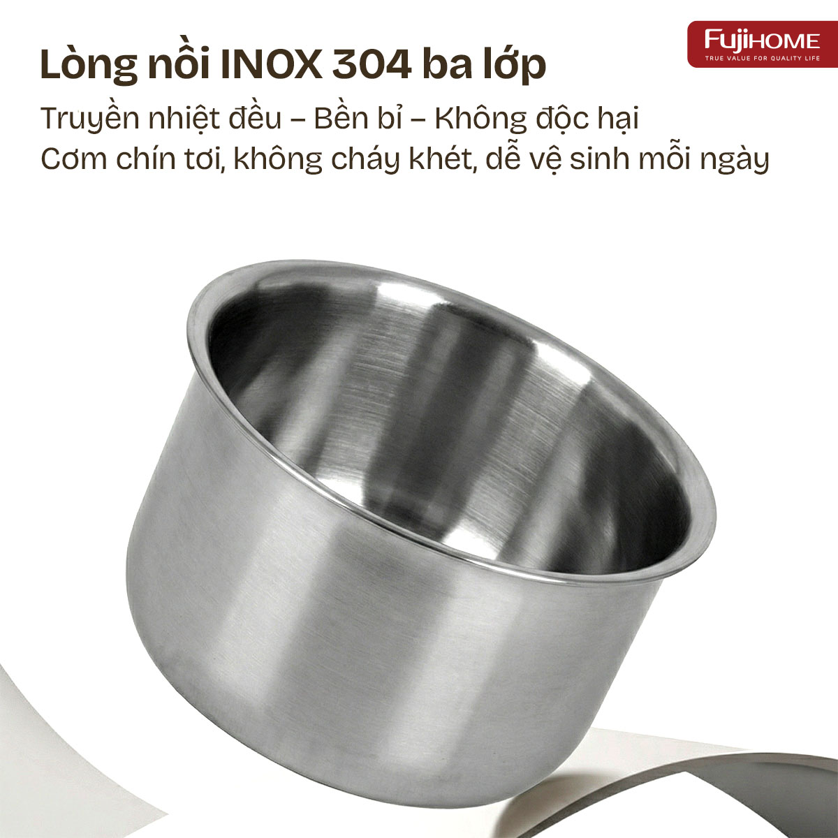 Nồi cơm điện Fujihome Inox LowSugar RC10BLS