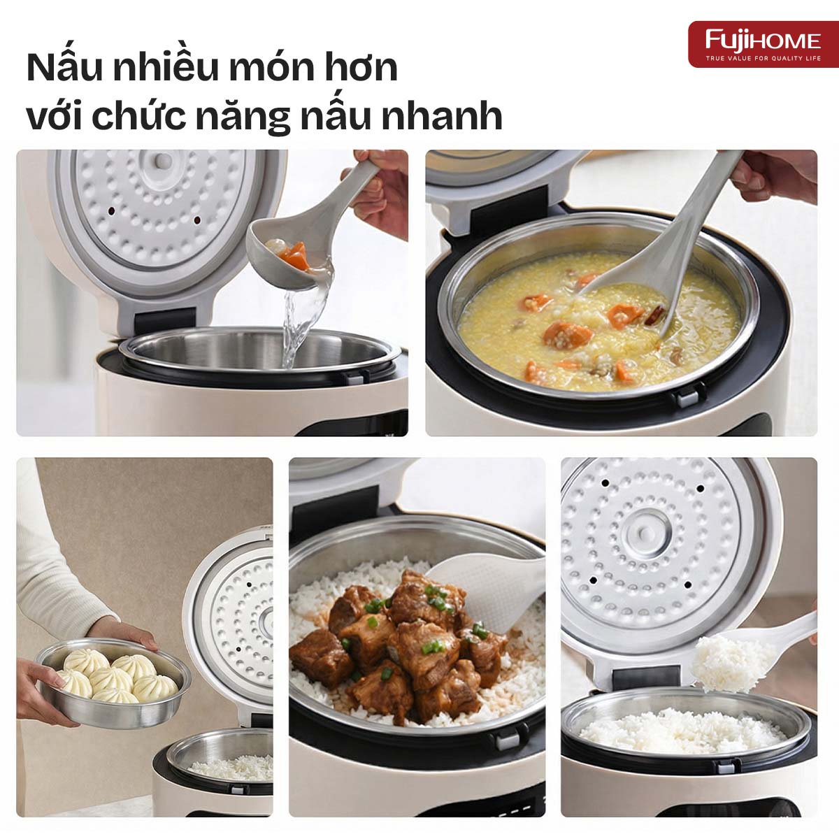 Nồi cơm điện Fujihome Inox LowSugar RC12LS
