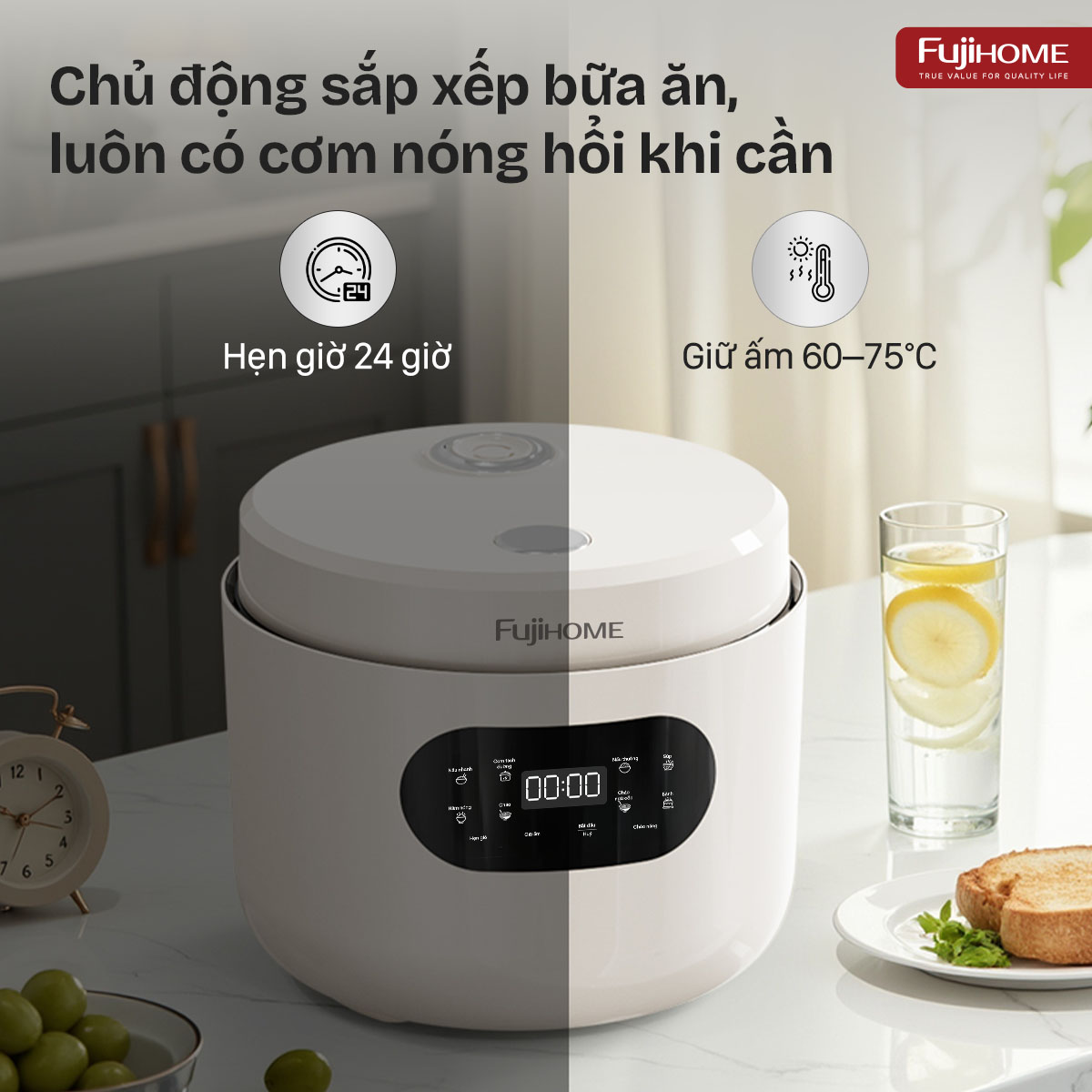 Nồi cơm điện Fujihome Inox LowSugar RC12LS