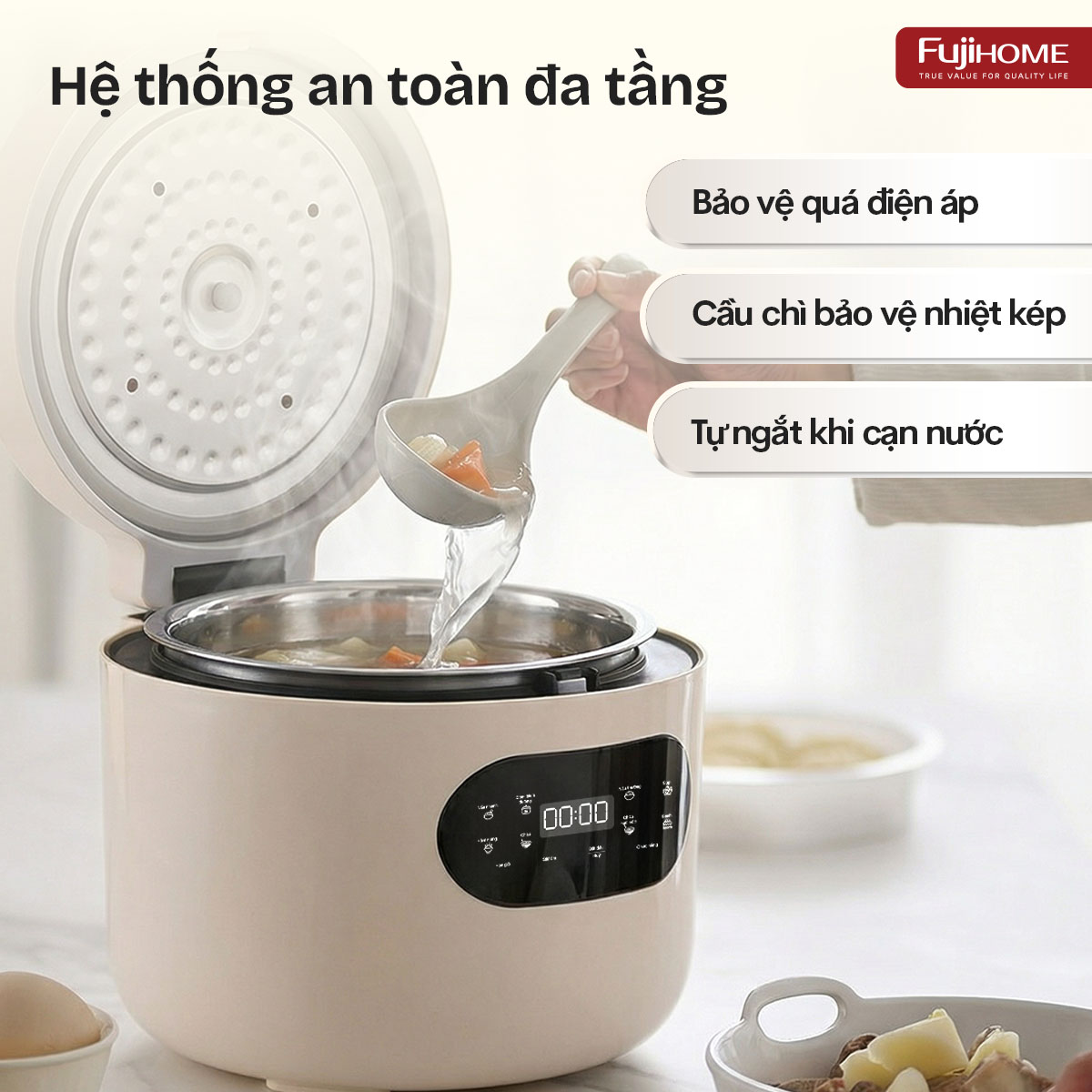 Nồi cơm điện Fujihome Inox LowSugar RC12LS