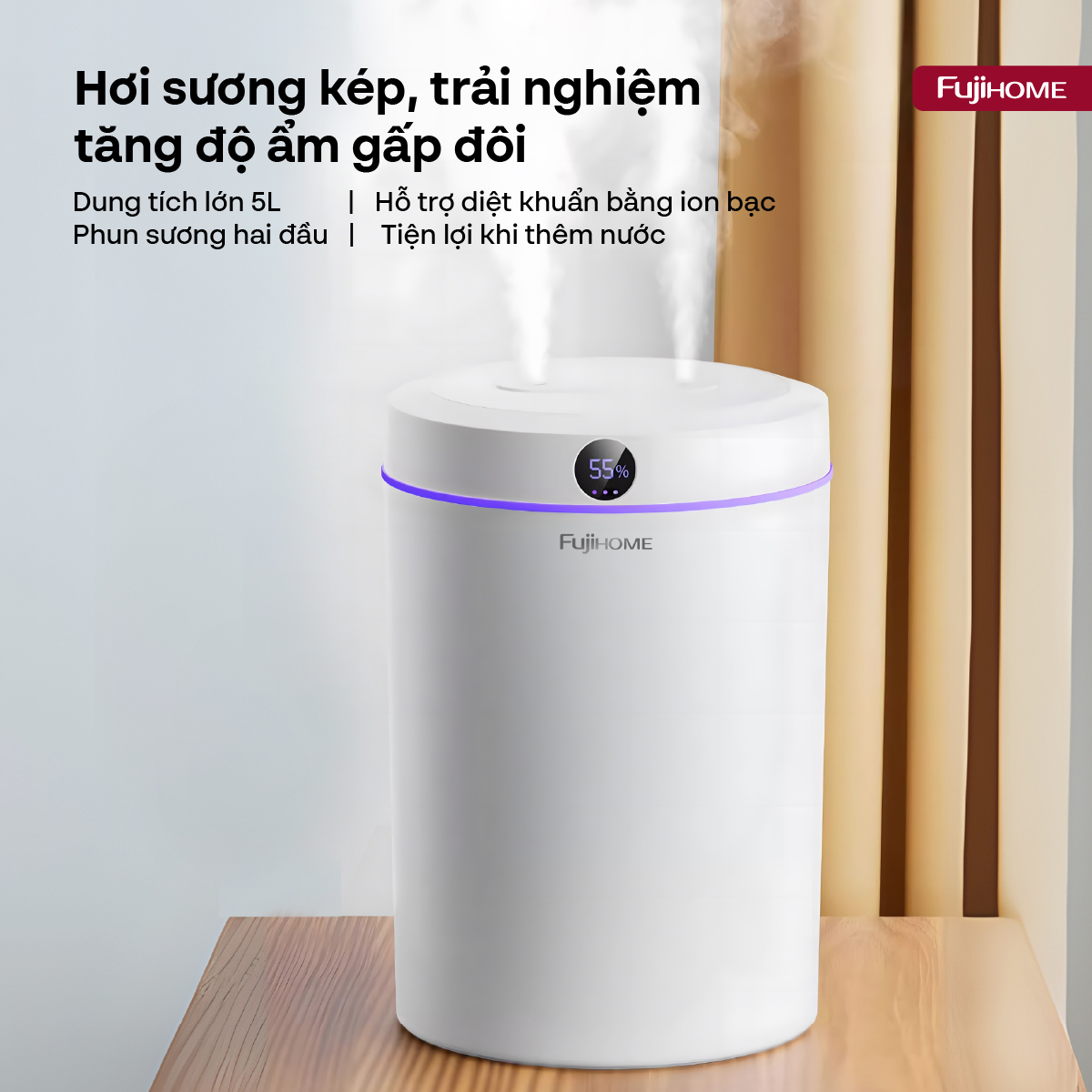Máy phun sương tạo ẩm xông tinh dầu Fujihome HM05B
