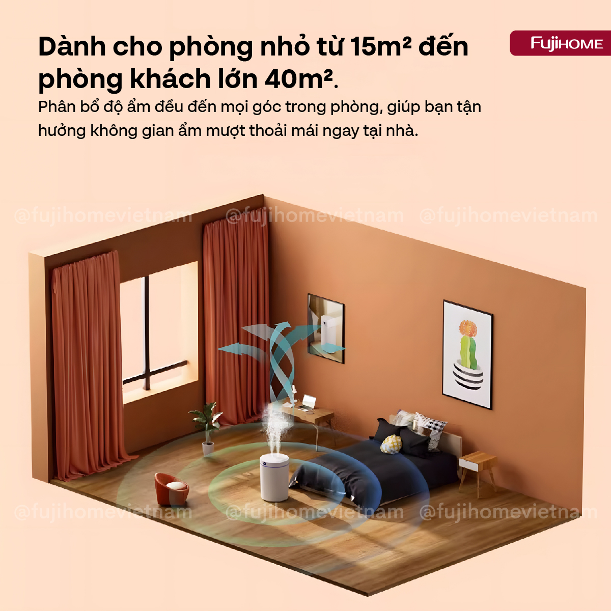 Máy phun sương tạo ẩm xông tinh dầu Fujihome HM05B