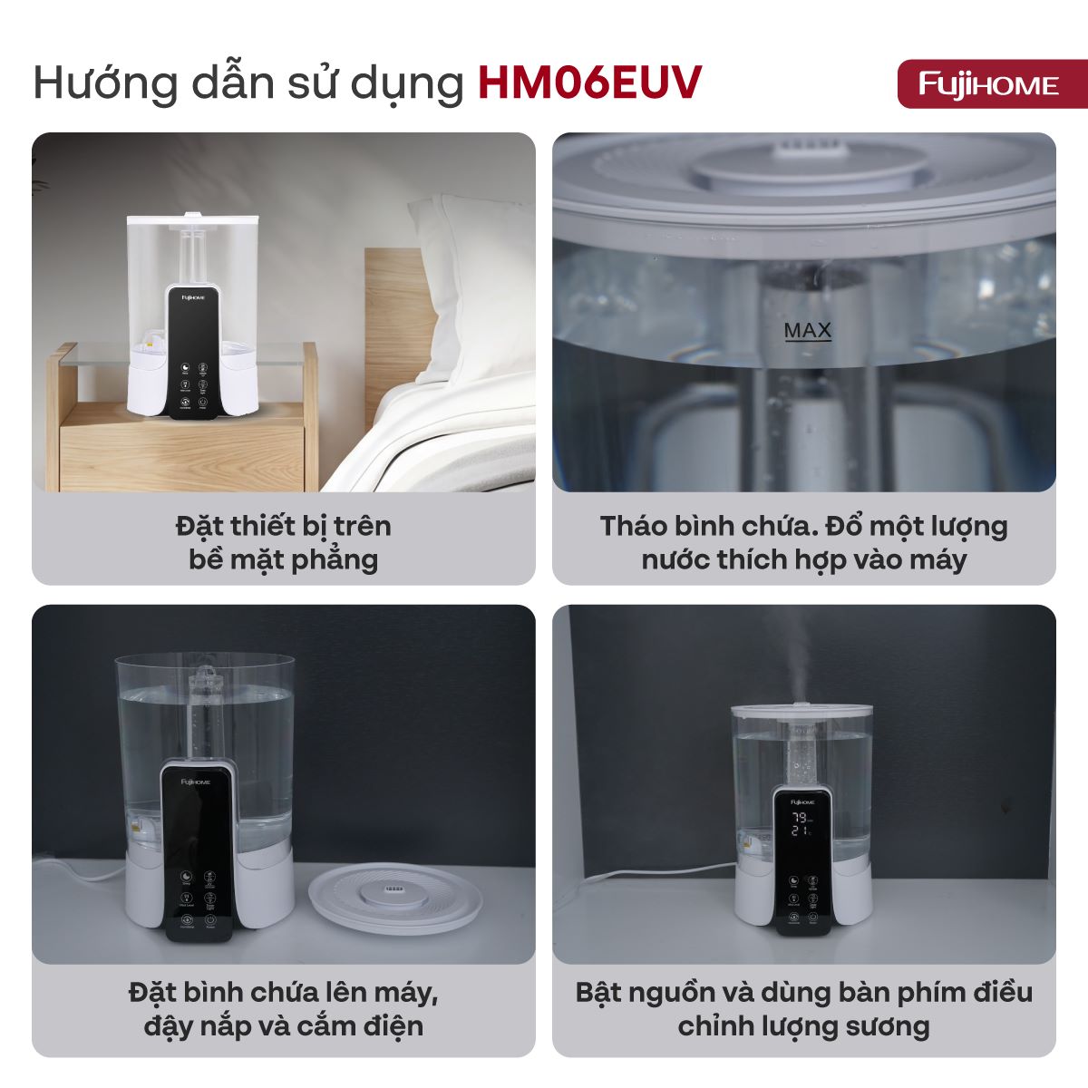 Máy phun sương tạo ẩm Fujihome HM06EUV