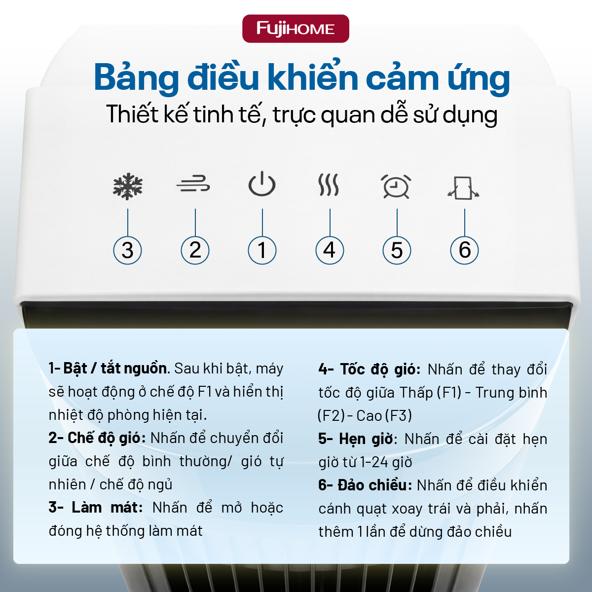Quạt tháp làm mát bằng hơi nước Fujihome AC-1001C