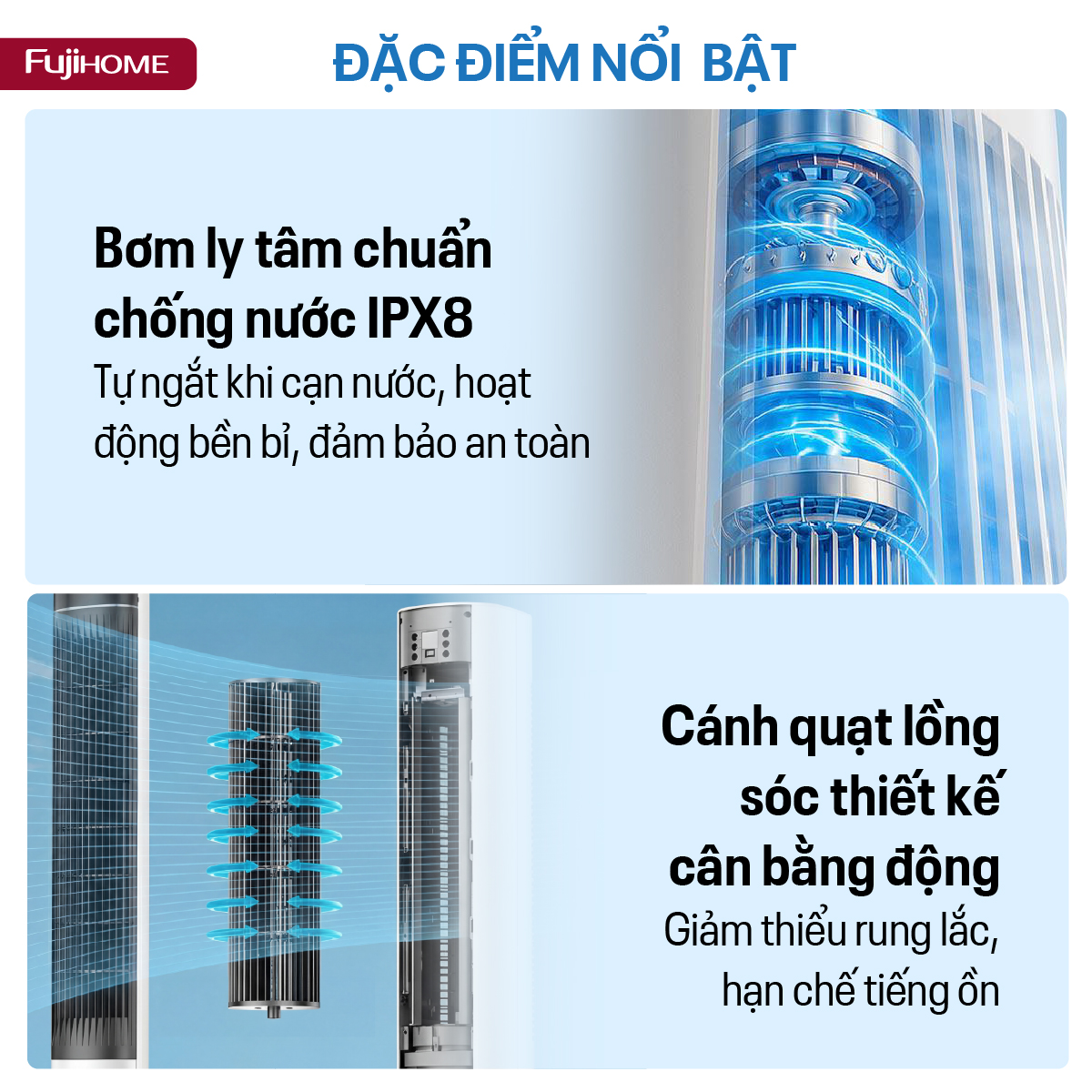 Quạt tháp làm mát bằng hơi nước Fujihome AC-1001C